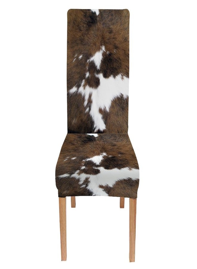 TOMWISH Chair Covers for Dining Room Set of 4,Cowhide Printing Spandex Stretch Dining Room Chair Cover,Removable Washable Kitchen Parsons Chair Covers Seat Slipcovers - Image 2
